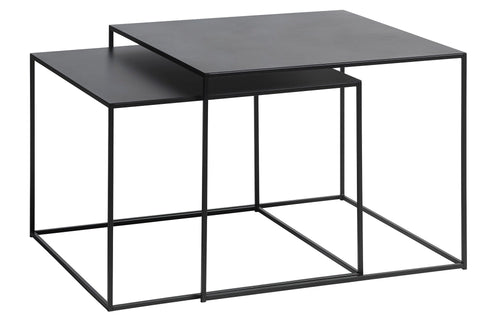 BRAM Salontafel Basha - 65 x 65 cm - Zwart - Set van 2