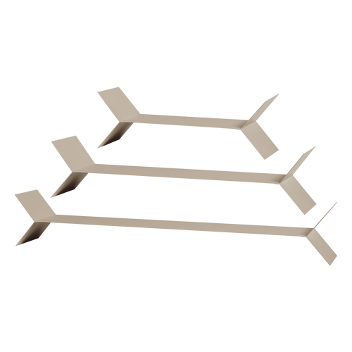 WOOOD wandplanken Lorin - Metaal - Zand - Set Van 3 - 13x80x13