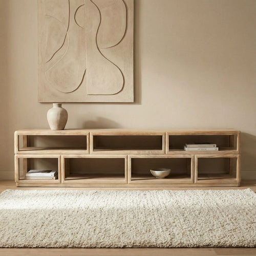 Giga Meubel Tv-meubel Eline - Mangohout - Naturel - 200x35x45cm - vtwonen shop