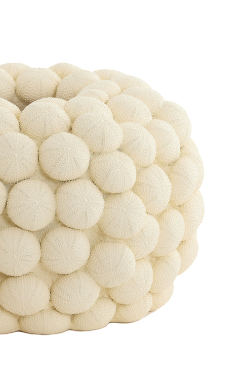 Light & Living vaas SEA URCHIN - Ø40x23.5cm - wit - vtwonen shop