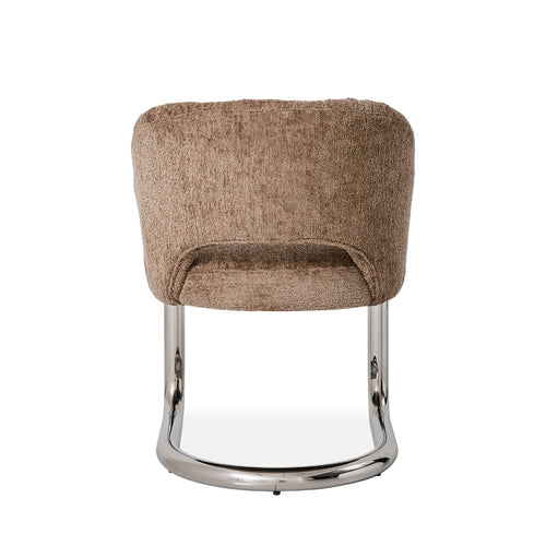 DÉJA Living Eetkamerstoel Dovre - Taupe/Chrome Stof - Set van 2