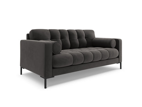 Cosmopolitan Design Bank Bali 2-zits, flueel, donkergrijs - 96x152x75cm