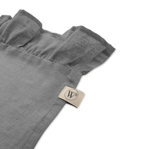 Walra - Servet Set Lovely Linen Ruffles - 4x 40x40 cm - Antraciet