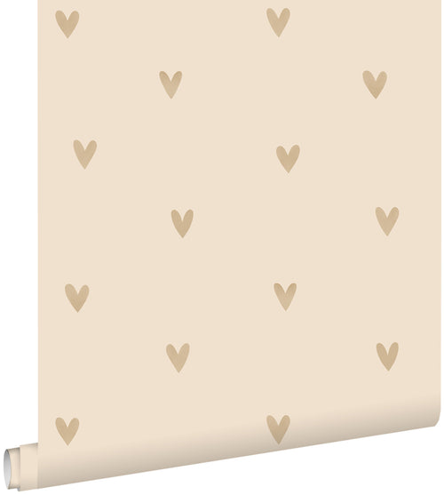 ESTAhome behang hartjes beige - 53 cm x 10.05 m - 139769