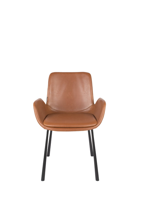 Zuiver Brit LL Eetkamerstoelen armleuning Bruin - Set van 2 - vtwonen shop