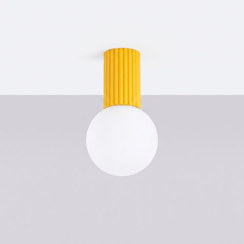 Sollux Lighting Plafondlamp HALO geel IP44 - 12x12x21cm