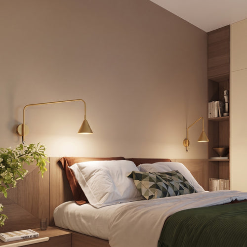 Sollux Lighting Wandlamp NOX 1 goud met schakelaar - 14x61x30cm