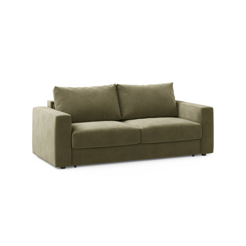 Cosmopolitan Design - Converteerbare bank Grena 3-zits, flueel groente - 100x205x90cm