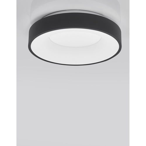 Merano Bancroft 38cm Geïntegreerde LED Semi Flush Light Sandy Zwart Aluminium LED 30W 1950Lm 3000K