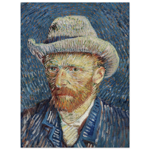Artfulprints  Vincent van Gogh - Zelfportret met grijze vilthoed   poster 30x40 cm