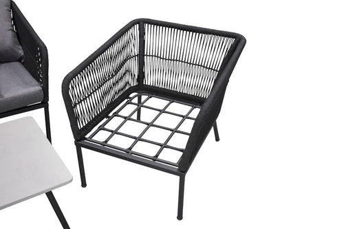 Nest outdoor Emil 4 delige tuin loungeset donkergrijs - met zitkussens - vtwonen shop