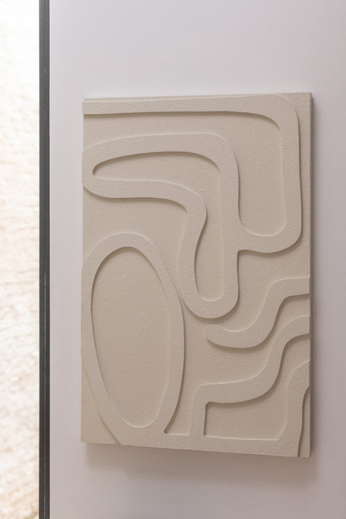 J-Line Wanddecoratie - MDF - wit/goud - assortiment van 2