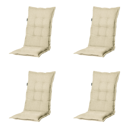 Madison tuinstoelkussen hoge rug Richmond - beige - 123x50x6cm - set van 4