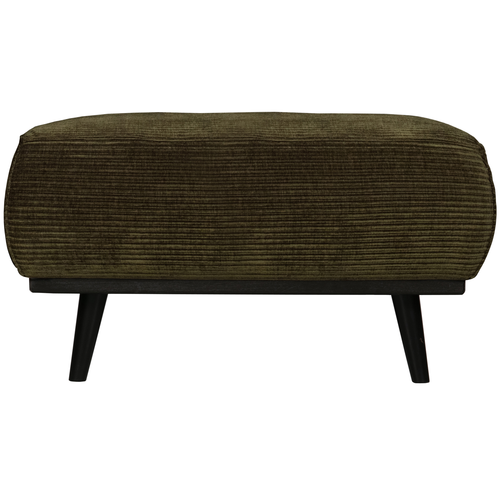 WOOOD hocker Statement - Brede Platte Rib - Warm Groen - 40x80x55
