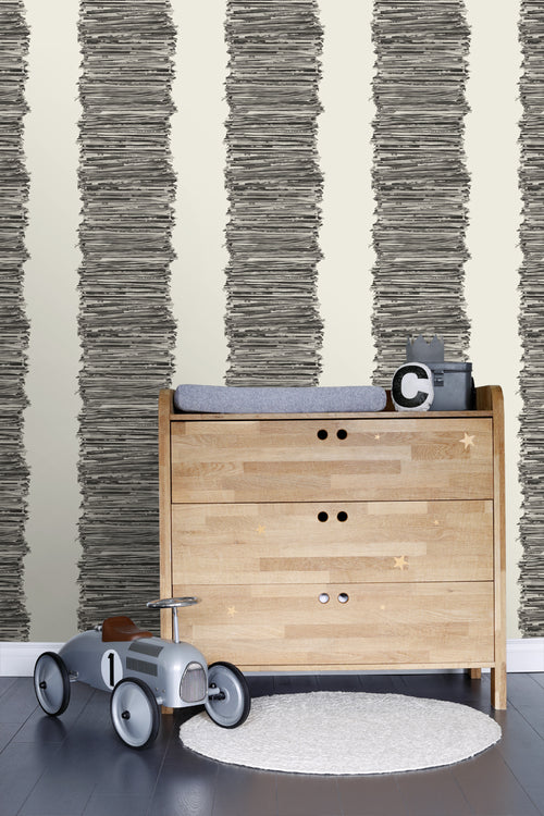 ESTAhome behang kranten zwart en wit - 53 cm x 10.05 m - 137717
