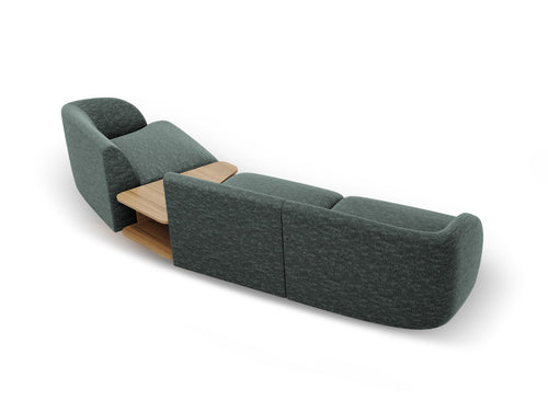 Micadoni Rechte modulaire bank Miley 3-zits, chenille, olie - 126x303x70cm