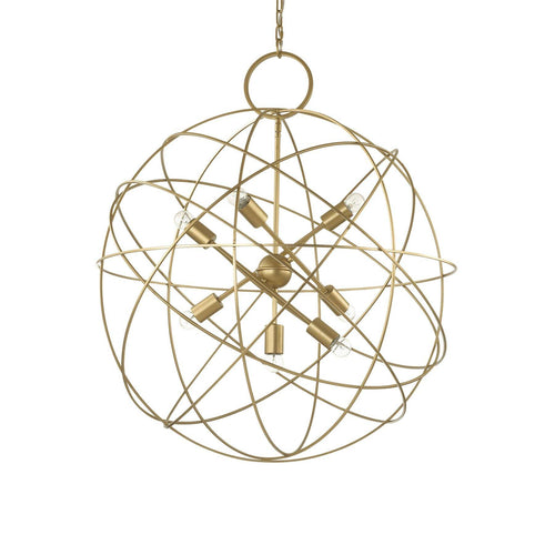 Ideal Lux Konse - 7 Lichts Bolvormige Plafondhanger Goud