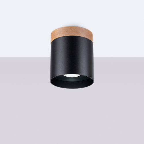 Sollux Lighting Plafondlamp RIF zwart - 12x12x14cm