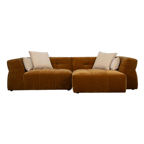 Dutchbone Hodge Bank met Chaise Longue Rechts Okergeel
