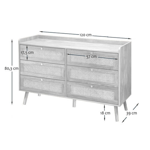 Calicosy - Ladekast PALMO - Licht hout - 39x120x79 cm