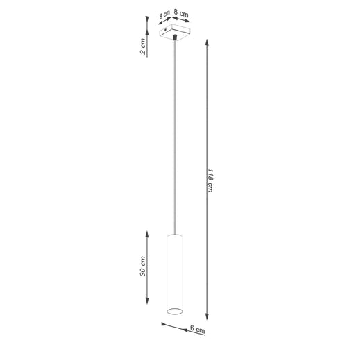 Sollux Lighting Hanglamp LAGOS 1 beige - 8x8x118cm