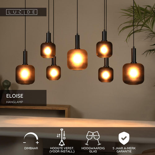 Lucide hanglamp ELOISE - 7xE27 - Zwart