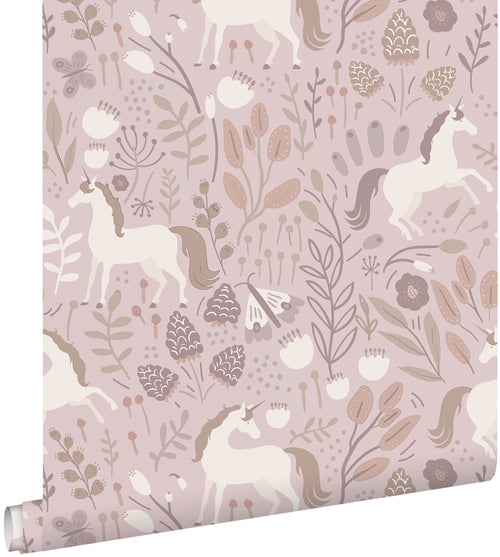 ESTAhome behang unicorns mauve paars - 53 cm x 10.05 m - 131232 - vtwonen shop