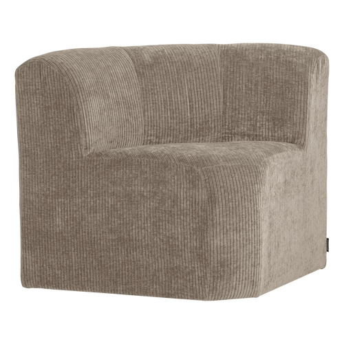 WOOOD eetbank hoek met rugleuning Mojo Base - Rib - Donkerzand - 83x80x80