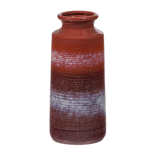 WOOOD vaas xl Ø17 cm Decennia - Keramiek - Rood/Paars - 38x17x17
