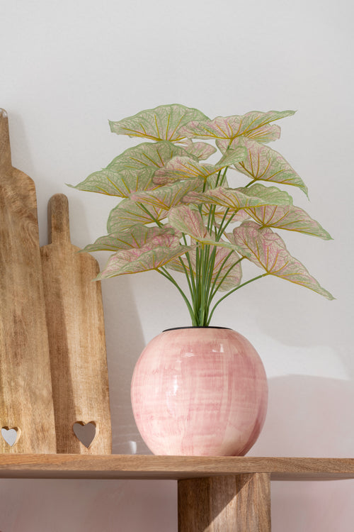 J-Line bloempot Handgeschilderd - keramiek - roze - medium - Ø 24 cm