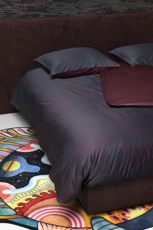 MOOOI hoeslaken Dodo Pavone - 90x200 cm - donker rood