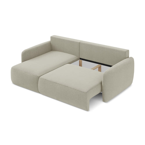 LaMiaSofa hoekbank links Corle - textuurstof - lichtbeige - 207x148x86