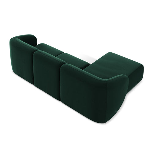 LaMiaSofa hoekbank links Cervo - velours - flessengroen - 248x166x81
