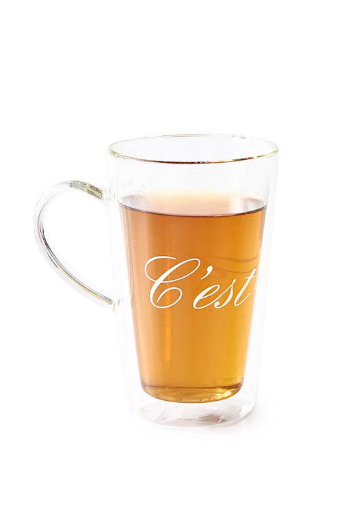 Rivièra Maison C'est Chaud Mug XL - Glas - Transparant - vtwonen shop