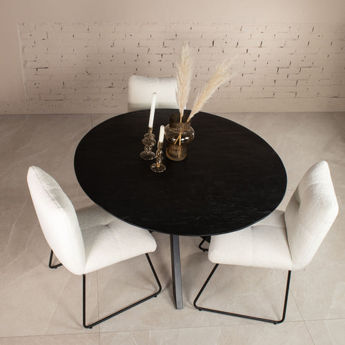 Giga Meubel Eettafel Romeo - Rond - Mangohout - 120cm