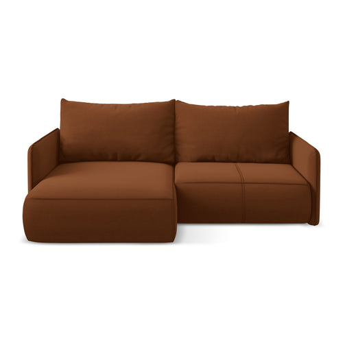 LaMiaSofa hoekbank links Palermo - velours - terracotta - 207x148x86