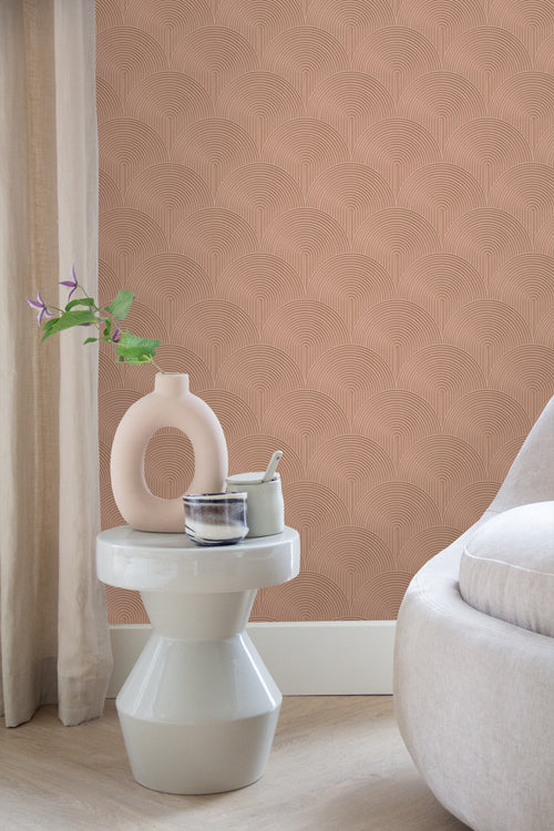 ESTAhome behang 3D-motief terracotta roze - 50 x 900 cm - 131104 - vtwonen shop