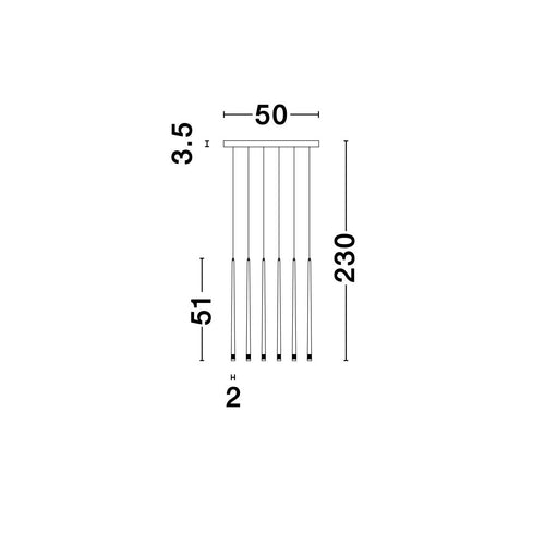 Merano Burnaby 12 lichts cluster hangende plafondlamp Sandy zwart aluminium LED 12x3W 2280Lm 3000K