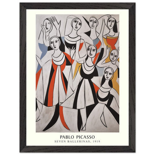 Artfulprints Poster met Lijst Pablo Picasso - Seven ballerinas   - 30x40 cm - Meerkleurig
