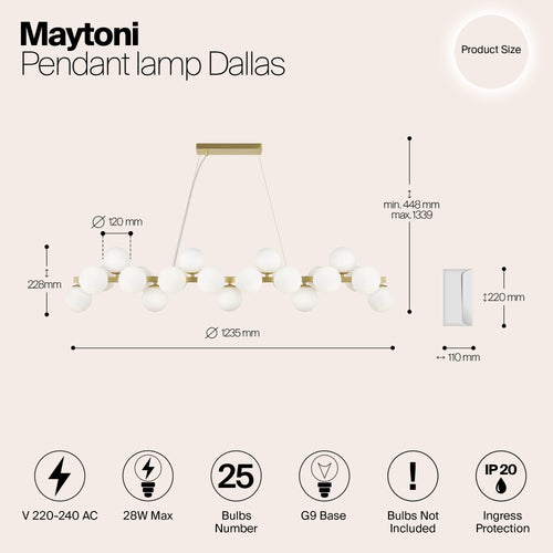 Maytoni - Hanglamp Dallas - Goud - vtwonen shop