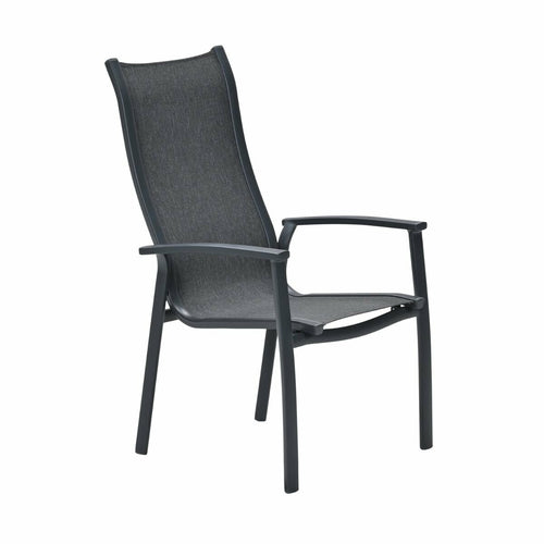 Garden Impressions Tuinstoel Hilly stapelbaar donker grijs - 2 stuks