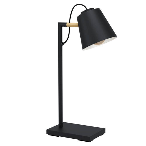 EGLO tafellamp/bureaulamp Lacey - e14(excl) - hout - zwart/bruin - vtwonen shop