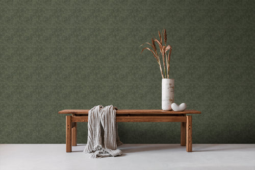 Sanders & Sanders behang linnenstructuur donkergroen - 280 x 275 cm - 640268
