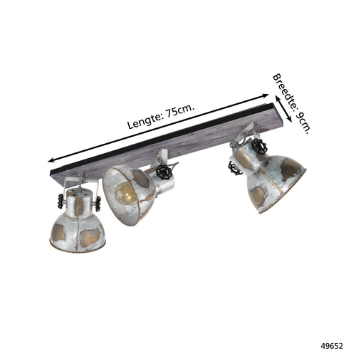 EGLO wandlamp Barnstaple - e27 - bruin-patina/zwart/oud-zink-look - vtwonen shop