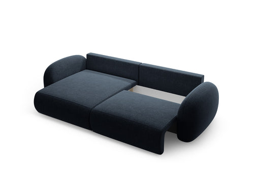 Cosmopolitan Design Omkeerbare converteerbare hoekbank met opbergdoos Tonale 4-zits, chenille marineblauw - 149x262x88cm