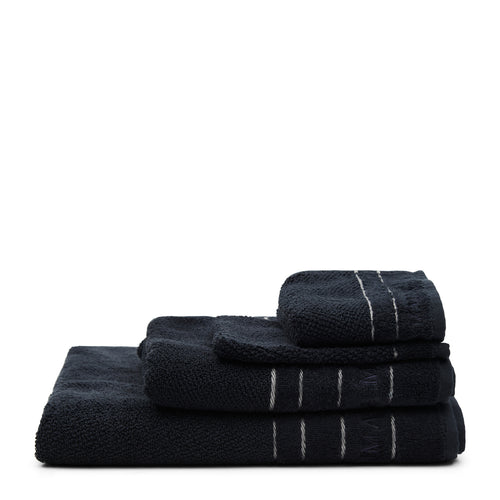 Rivièra Maison RM Elegant Guest Towel black 50x30 - Katoen - Zwart - vtwonen shop