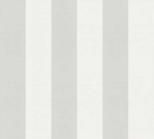 Livingwalls behang strepen groen grijs, crème en wit - 53 cm x 10.05 m - AS-314031 - vtwonen shop