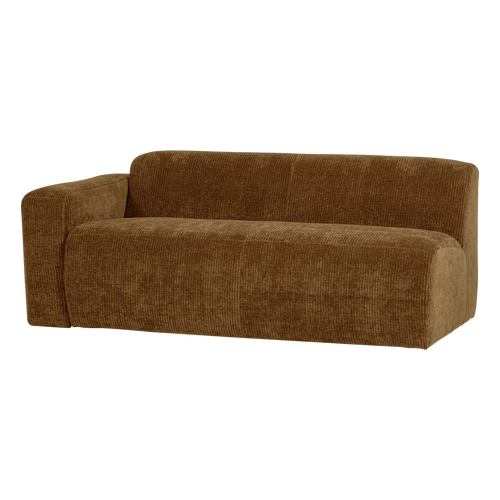 WOOOD 2-zits bank arm links Mojo Base - Rib - Honinggeel - 74x185x97