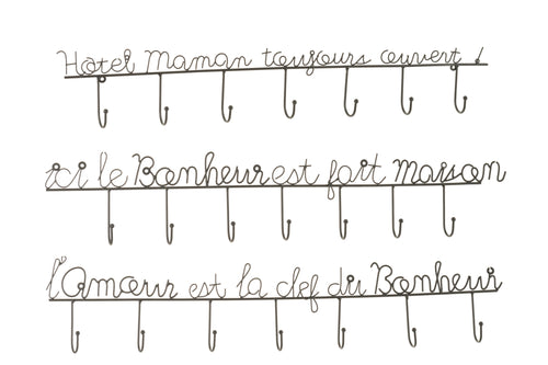 J-Line kapstok Spreuk - muurhanger - metaal - zwart - large - 3 stuks - vtwonen shop