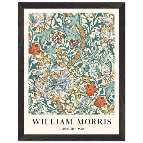 Artfulprints Poster met Lijst William Morris - Golden lilly II 1882   - 30x40 cm - Groen